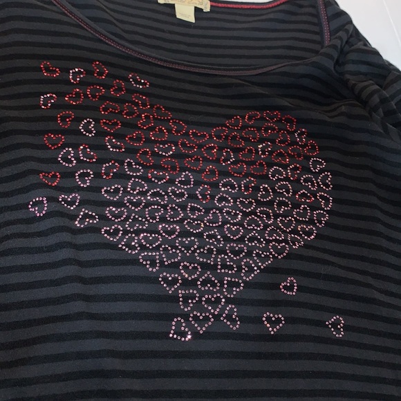 Energie Tops - Energe' World Wear Striped shirt with cute hearts 💕 size L